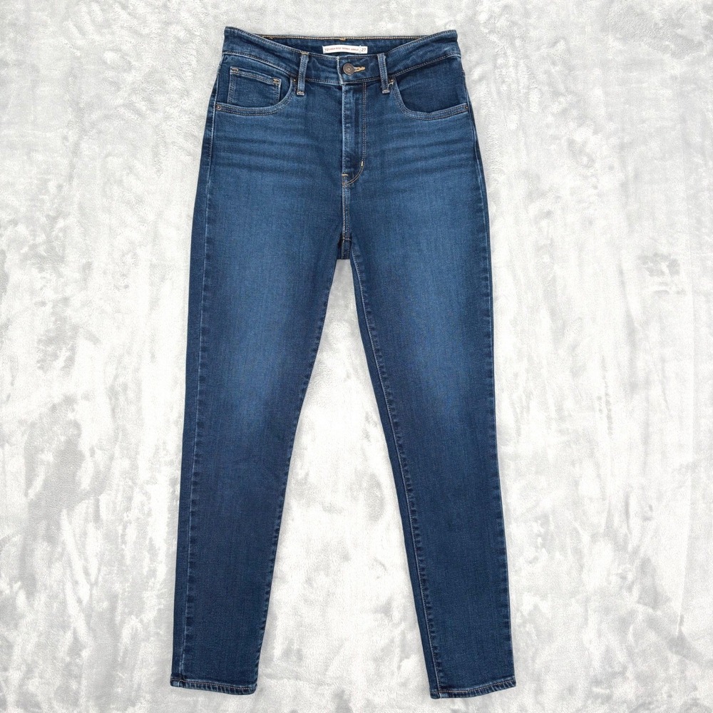 Levi's Jeans Womens 27 Fits 25x26.5 Blue 721 High Rise Skinny Ankle Dark Wash‎